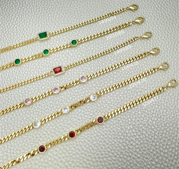 Kit Surtido de 20 Pulseras con Marco de Zirconia de Oro Laminado al por mayor — SKU 152402