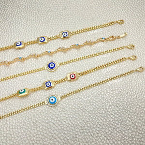 Kit Surtido de 20 Pulseras con Ojo Turco y Marco de Oro Laminado al por mayor — SKU 152403