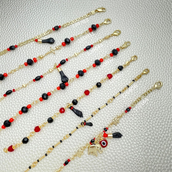 Kit Surtido de 25 Pulseras para Bebé con Azabache de Oro Laminado al por mayor — SKU 152404