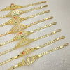 Kit Surtido de 20 Pulseras con Placa Religiosa de Guadalupe, San Judas y San Benito de Oro Laminado al por mayor — SKU 152409