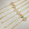 Kit Surtido de 20 Pulseras Religiosas con Zirconia de Guadalupe, San Judas y San Benito de Oro Laminado al por mayor — SKU 152410