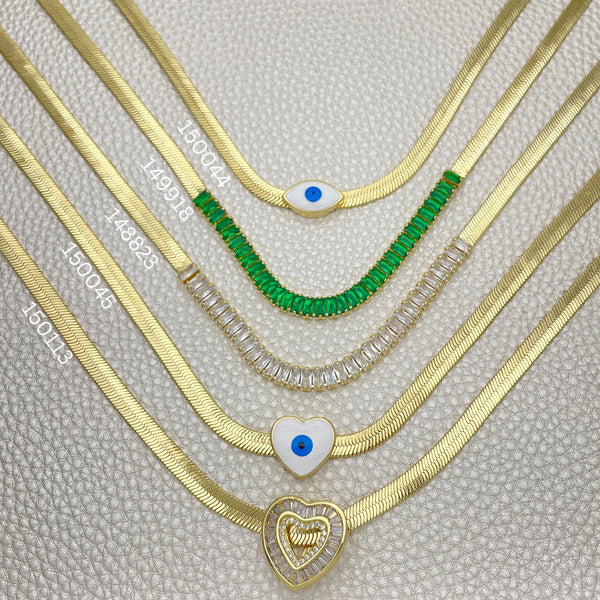 Kit Surtido de 12 Collares Espiga Elegantes de Oro Laminado al por mayor — SKU 152411