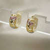 Argolla Huggie 02.102.0072.15 Oro Laminado, Diseño de Oja, Pulido, Tres Tonos