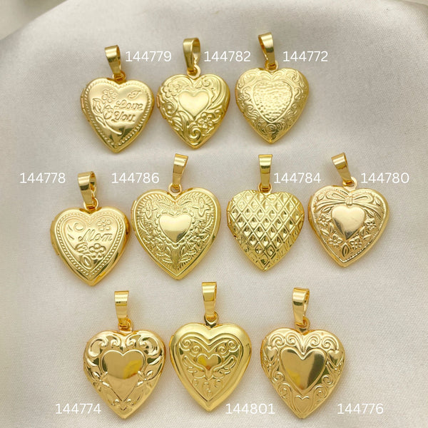 Kit Surtido de 30 Dijes Relicario de Oro Laminado al por mayor — SKU 152452