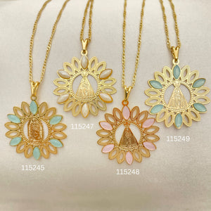 Kit Surtido de 25 Collares de la Caridad del Cobre con Madreperla de Oro Laminado al por mayor — SKU 152453