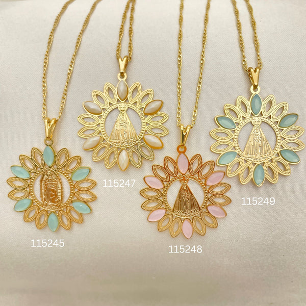 Kit Surtido de 25 Collares de la Caridad del Cobre con Madreperla de Oro Laminado al por mayor — SKU 152453