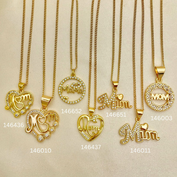 Kit Surtido de 25 Collares para Mamá de Oro Laminado al por mayor — SKU 152456