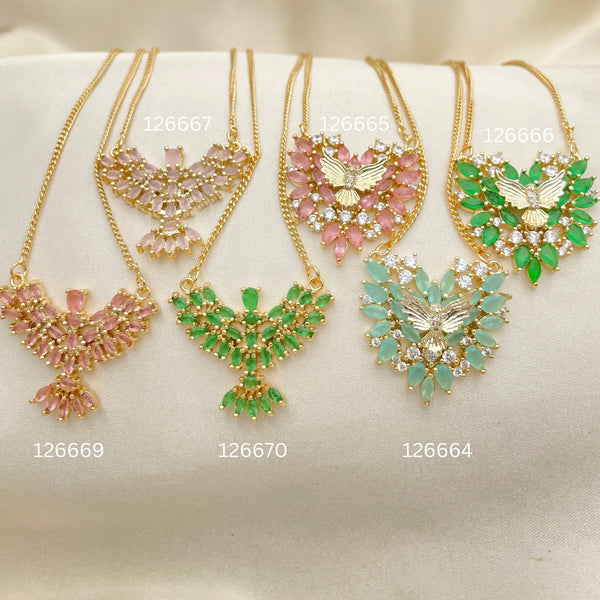 Kit Surtido de 20 Collares Elegantes con Zirconia de Oro Laminado al por mayor — SKU 152458
