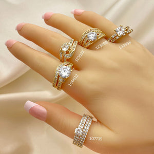 Kit Surtido de 15 Juegos de Anillos de Boda y Compromiso de Oro Laminado al por mayor — SKU 152464
