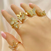Kit Surtido de 20 Anillos de Mariposa con Zirconia de Oro Laminado al por mayor — SKU 152469