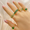 Kit Surtido de 20 Anillos Verdes y Esmeralda de Oro Laminado al por mayor — SKU 152474