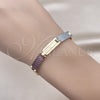 Pulsera Solida 03.102.0061.08 Oro Laminado, Pulido, Tres Tonos (07 MM Thickness, 8 Inches Length)