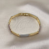 Pulsera Solida 03.102.0061.08 Oro Laminado, Pulido, Tres Tonos (07 MM Thickness, 8 Inches Length)