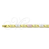 Pulsera Solida 03.102.0063.08 Oro Laminado, Diseño de Llave Griega, Pulido, Tres Tonos (07 MM Thickness, 8 Inches Length)