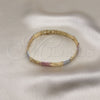 Pulsera Solida 03.102.0064.08 Oro Laminado, Diamantado, Tres Tonos (07 MM Thickness, 8 Inches Length)