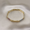 Pulsera Solida 03.102.0066.08 Oro Laminado, Diamantado, Tres Tonos (07 MM Thickness, 8 Inches Length)
