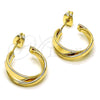 Argolla Pequeña 02.213.0463.15 Oro Laminado, Diseño de Torcido, Pulido, Tono Dorado