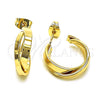 Argolla Pequeña 02.213.0463.15 Oro Laminado, Diseño de Torcido, Pulido, Tono Dorado