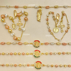 Kit Surtido de 20 Pulseras Rosario de San Judas de Oro Laminado al por mayor — SKU 152526