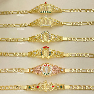 Kit Surtido de 20 Pulseras con Placa Religiosa de San Judas de Oro Laminado al por mayor — SKU 152529