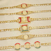 Kit Surtido de 20 Pulseras con Placa Religiosa de San Benito de Oro Laminado al por mayor — SKU 152535