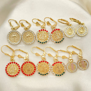 Kit Surtido de 40 Aretes de San Benito de Oro Laminado al por mayor — SKU 152539