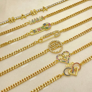 Kit Surtido de 20 Pulseras para Mamá de Oro Laminado al por mayor — SKU 152546