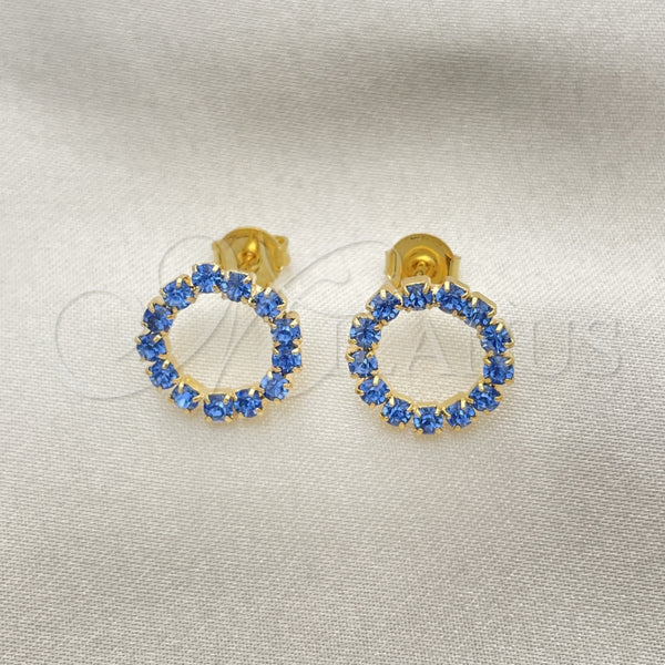 Arete Dormilona 02.09.0217.1 Oro Laminado, con Tanzanita Zirconia Cubica, Pulido, Tono Dorado