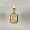 Dije Elegante 05.02.0069.3 Oro Laminado, Diseño de Iniciales, Pulido, Tono Dorado
