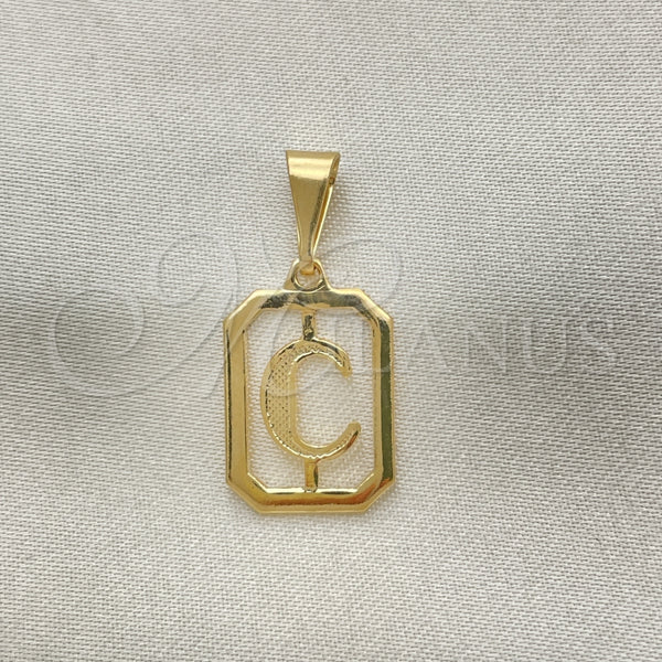 Dije Elegante 05.02.0069.3 Oro Laminado, Diseño de Iniciales, Pulido, Tono Dorado