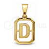 Dije Elegante 05.02.0069.4 Oro Laminado, Diseño de Iniciales, Pulido, Tono Dorado