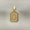 Dije Elegante 05.02.0069.4 Oro Laminado, Diseño de Iniciales, Pulido, Tono Dorado