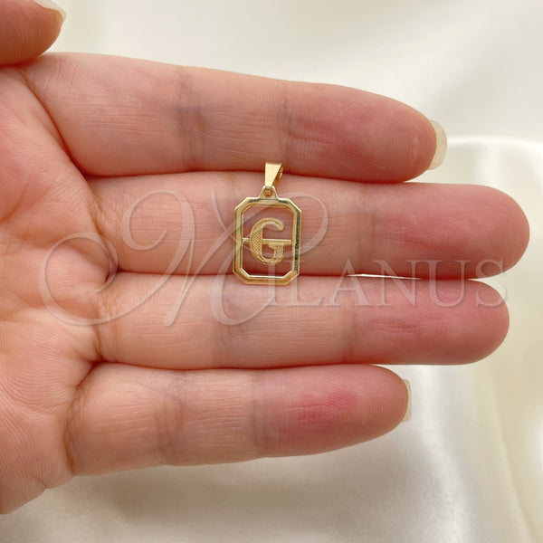 Dije Elegante 05.02.0069.5 Oro Laminado, Diseño de Iniciales, Pulido, Tono Dorado