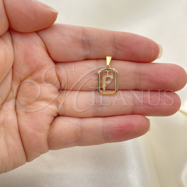 Dije Elegante 05.02.0069.6 Oro Laminado, Diseño de Iniciales, Pulido, Tono Dorado