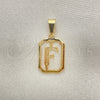 Dije Elegante 05.02.0069.6 Oro Laminado, Diseño de Iniciales, Pulido, Tono Dorado