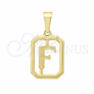 Dije Elegante 05.02.0069.6 Oro Laminado, Diseño de Iniciales, Pulido, Tono Dorado