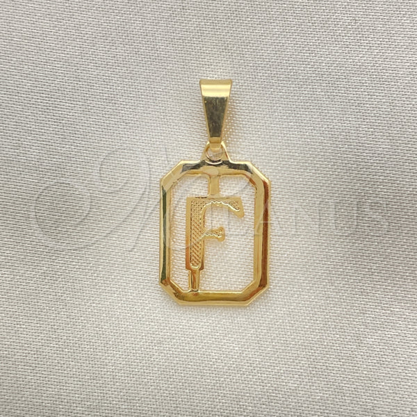 Dije Elegante 05.02.0069.6 Oro Laminado, Diseño de Iniciales, Pulido, Tono Dorado