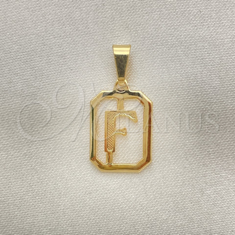 Dije Elegante 05.02.0069.6 Oro Laminado, Diseño de Iniciales, Pulido, Tono Dorado