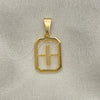 Dije Elegante 05.02.0069.9 Oro Laminado, Diseño de Iniciales, Pulido, Tono Dorado