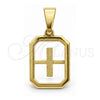 Dije Elegante 05.02.0069.9 Oro Laminado, Diseño de Iniciales, Pulido, Tono Dorado