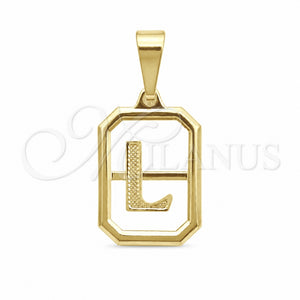 Dije Elegante 05.02.0069.12 Oro Laminado, Diseño de Iniciales, Pulido, Tono Dorado