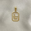 Dije Elegante 05.02.0069.12 Oro Laminado, Diseño de Iniciales, Pulido, Tono Dorado