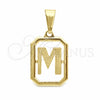 Dije Elegante 05.02.0069.13 Oro Laminado, Diseño de Iniciales, Pulido, Tono Dorado