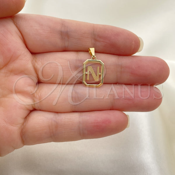 Dije Elegante 05.02.0069.14 Oro Laminado, Diseño de Iniciales, Pulido, Tono Dorado