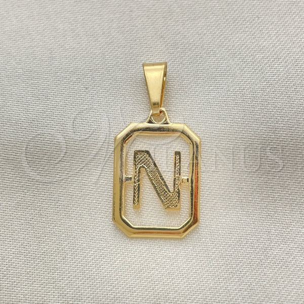 Dije Elegante 05.02.0069.14 Oro Laminado, Diseño de Iniciales, Pulido, Tono Dorado