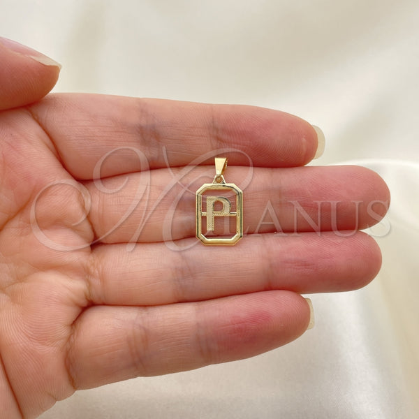 Dije Elegante 05.02.0069.16 Oro Laminado, Diseño de Iniciales, Pulido, Tono Dorado