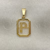 Dije Elegante 05.02.0069.16 Oro Laminado, Diseño de Iniciales, Pulido, Tono Dorado