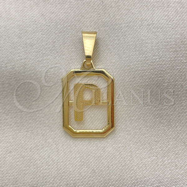 Dije Elegante 05.02.0069.16 Oro Laminado, Diseño de Iniciales, Pulido, Tono Dorado