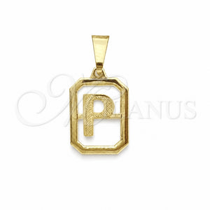 Dije Elegante 05.02.0069.16 Oro Laminado, Diseño de Iniciales, Pulido, Tono Dorado