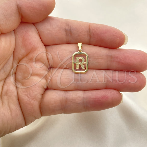 Dije Elegante 05.02.0069.18 Oro Laminado, Diseño de Iniciales, Pulido, Tono Dorado